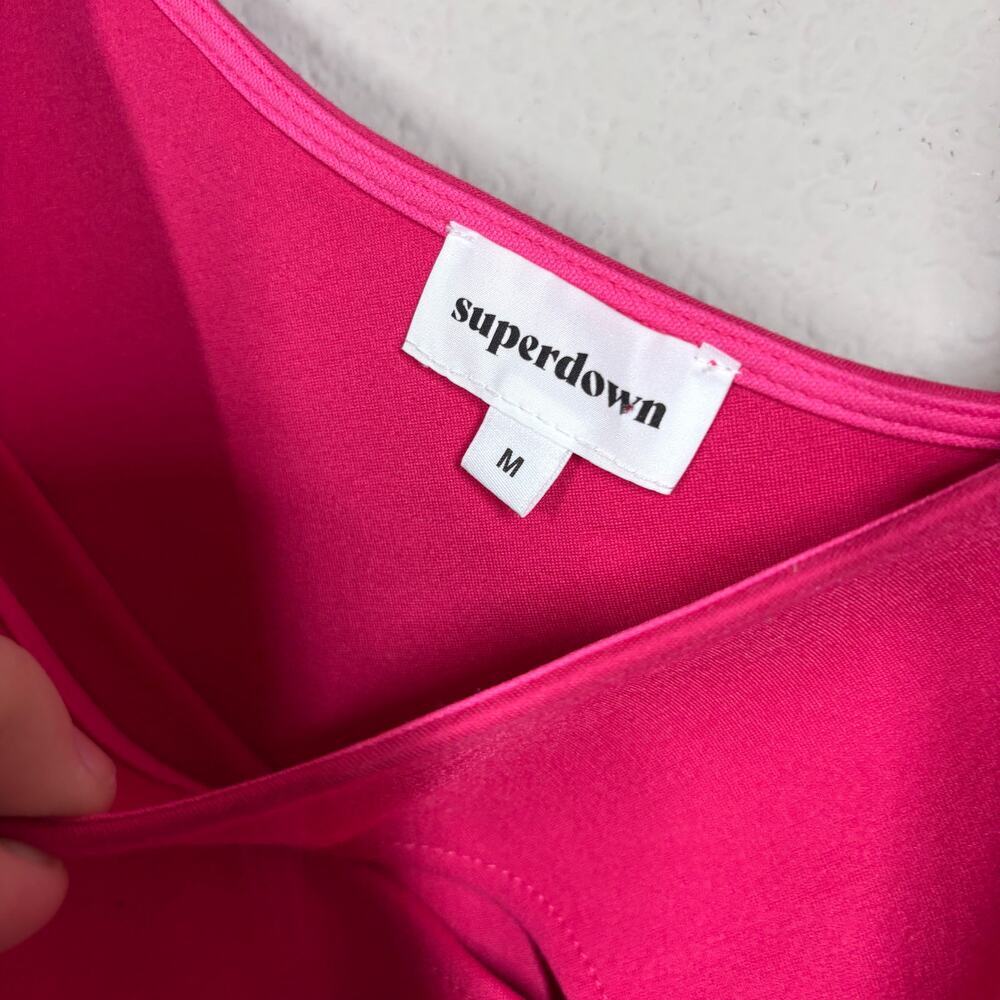 Superdown Size Medium Nava Asymmetrical Mini Dress Pink One Shoulder Sleeveless - Picture 7 of 8